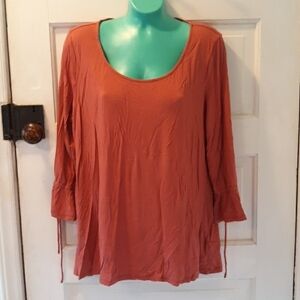 Lands End large 12 14 tunic gathered sleeves